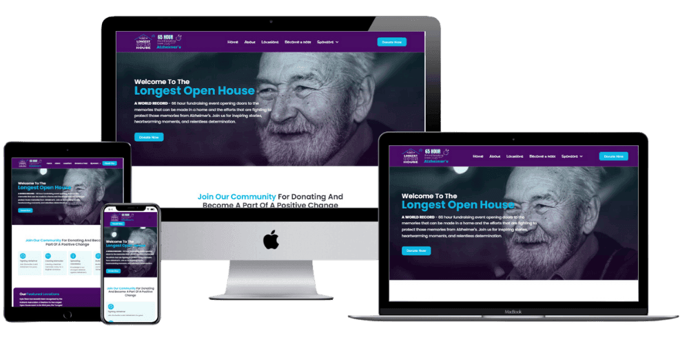 Longest Open House donation platform web design and development final results image