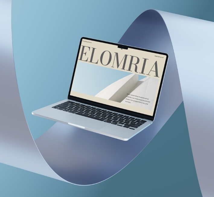 Elomria Branding project thumbnail [landing page]